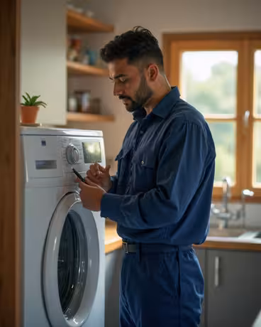 Technician providing home appliance repair service in Lucknow